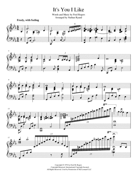 It's You I Like  from MISTER ROGERS' NEIGHBORHOOD (arr. Nathan Ryland)