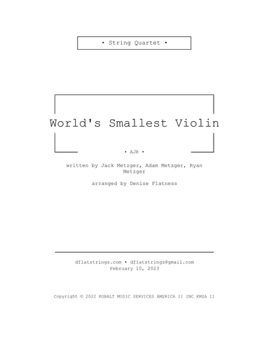 World S Smallest Violin (arr. Denise Flatness)