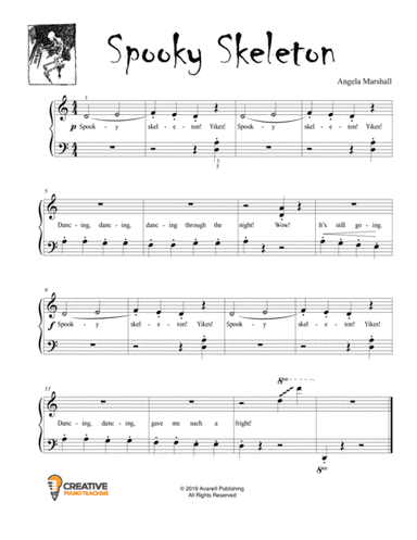 Spooky Skeleton (Elementary Piano Solo)