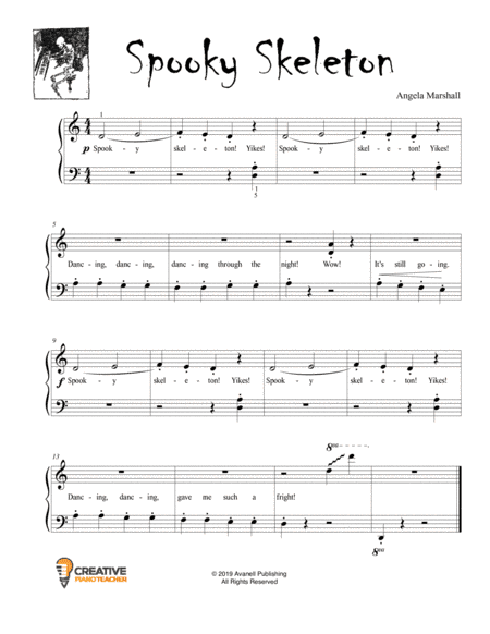 Spooky Skeleton (Elementary Piano Solo)