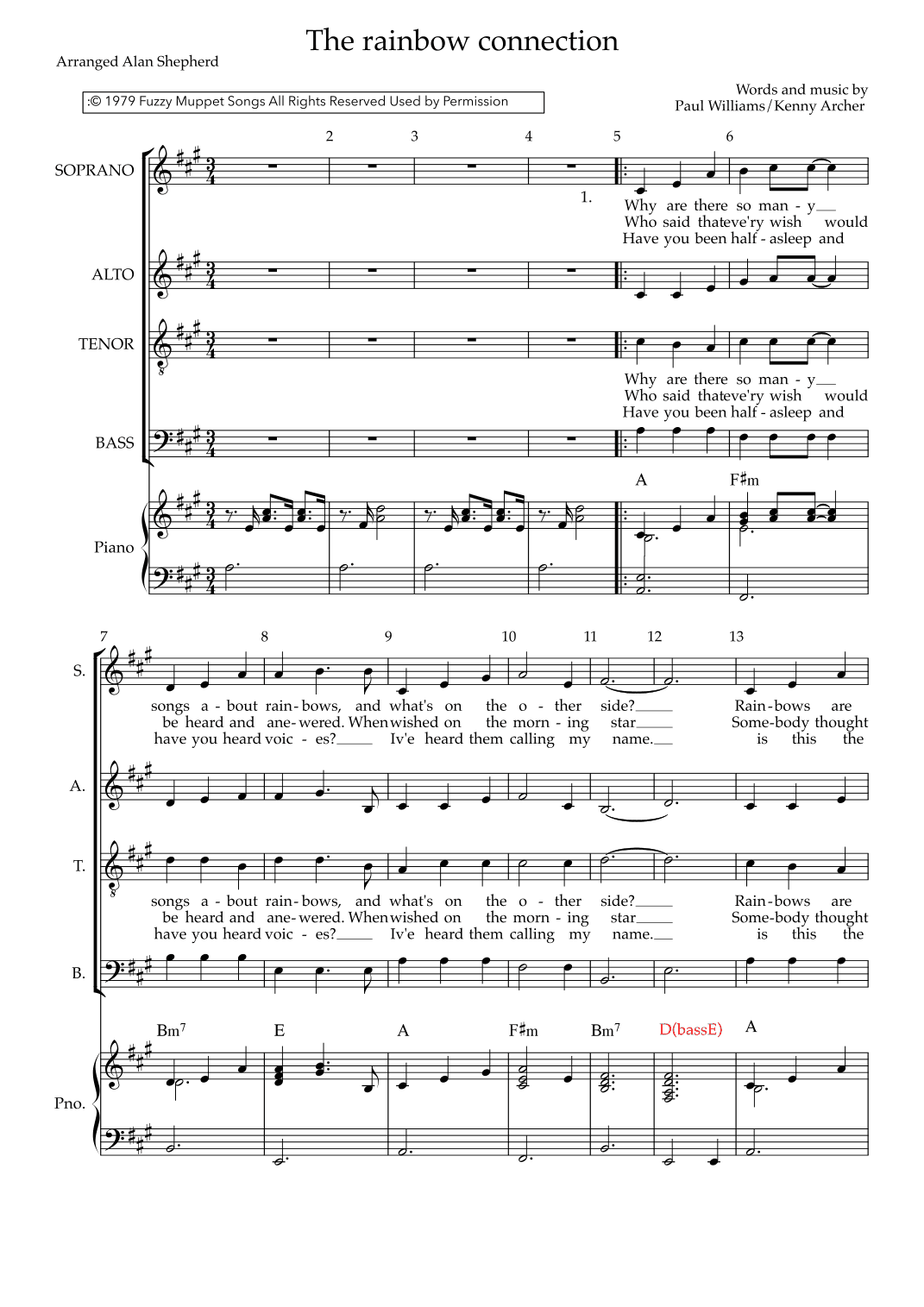 The Rainbow Connection (arr. Alan Shepherd)