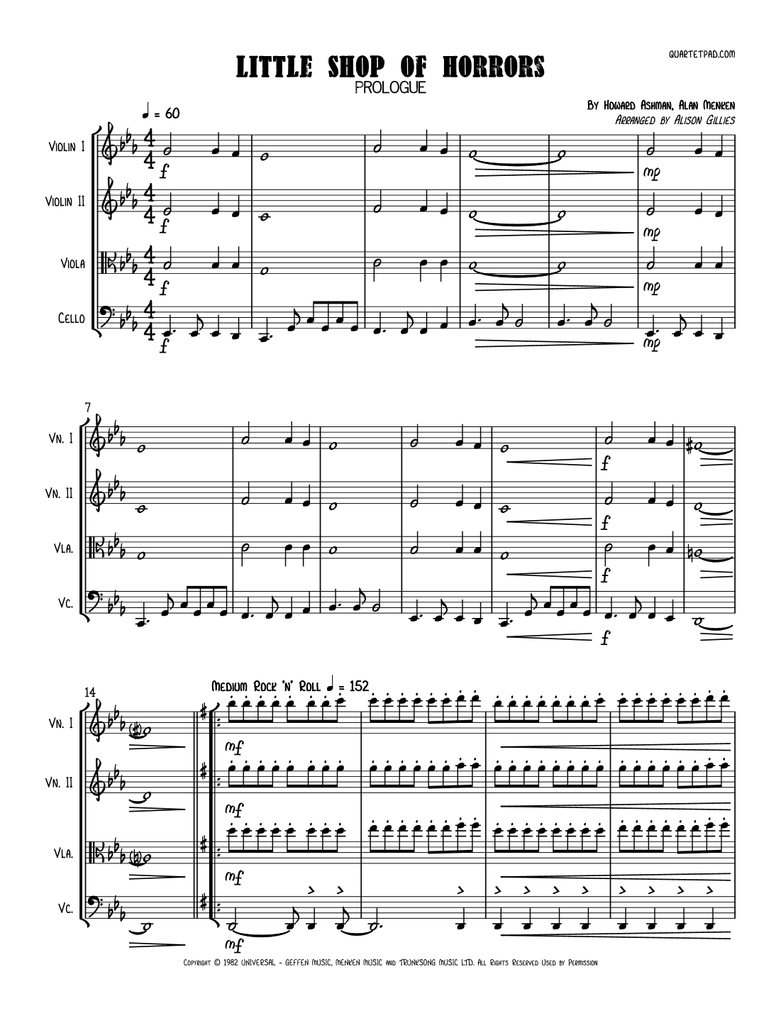 Little Shop Of Horrors (arr. Alison Gillies)