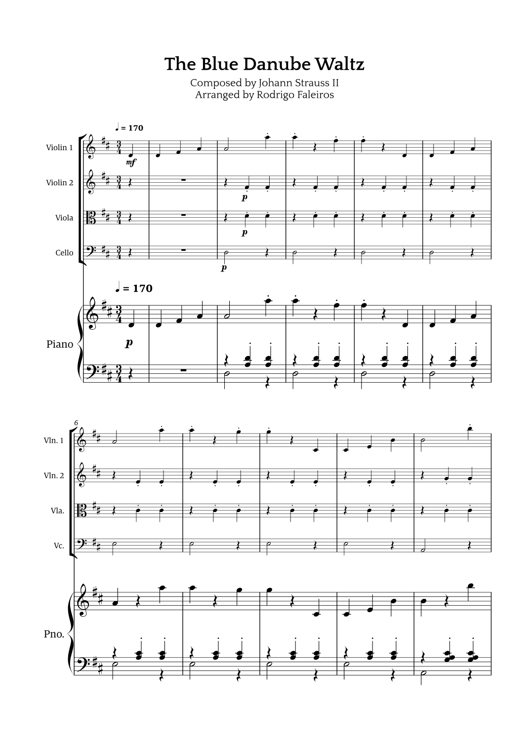 The Blue Danube Waltz (arr. Rodrigo Faleiros)
