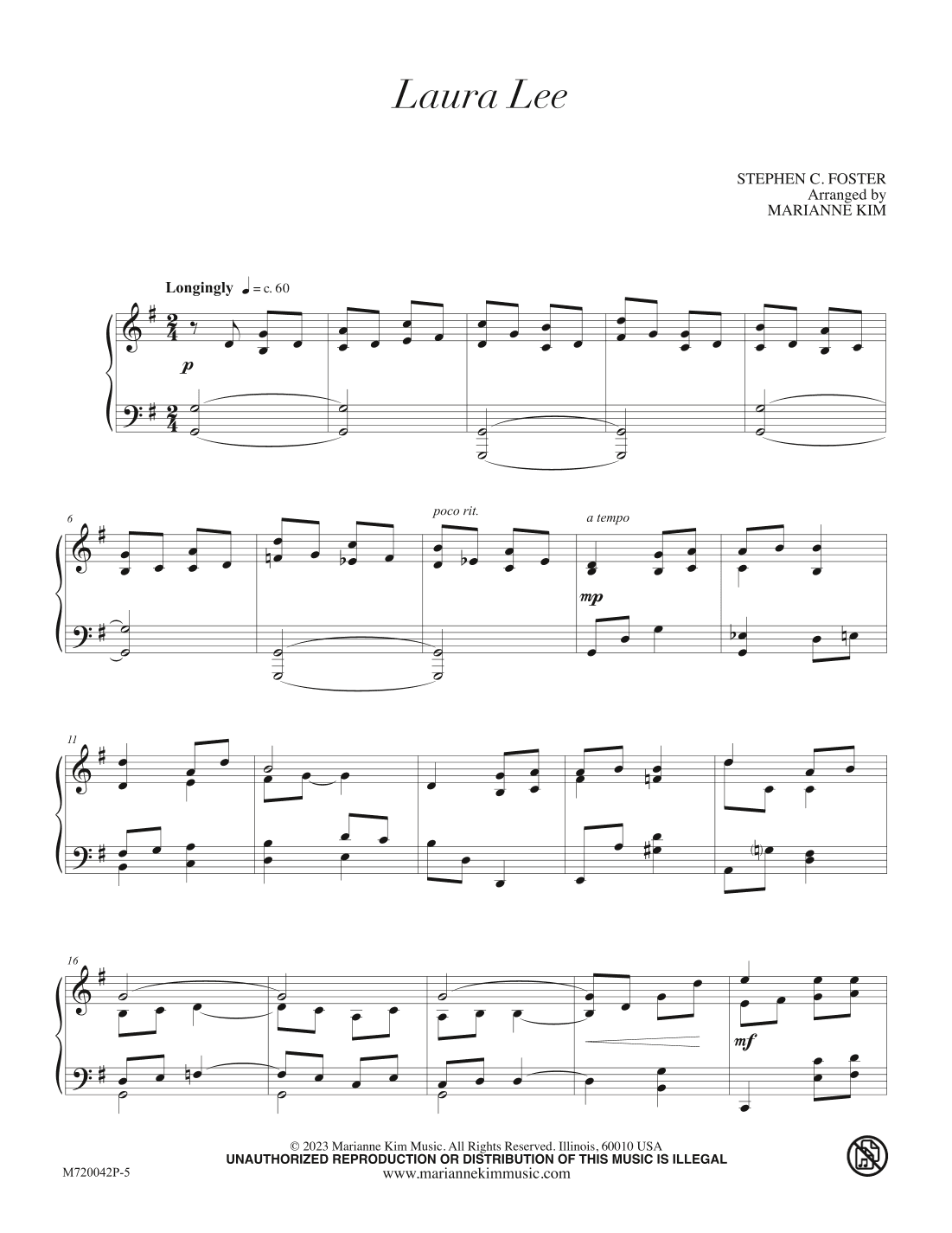 Laura Lee (arr. Marianne Kim)