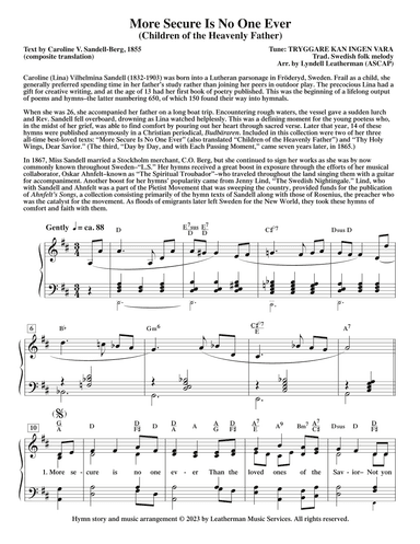 More Secure Is No One Ever (Children of the Heavenly Father) (arr. Lyndell Leatherman)