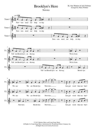 Brooklyn's Here (arr. Maria Willsher)