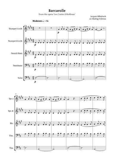 Barcarolle - Belle Nuit, O Nuit D'Amour (arr. Rodrigo Faleiros)
