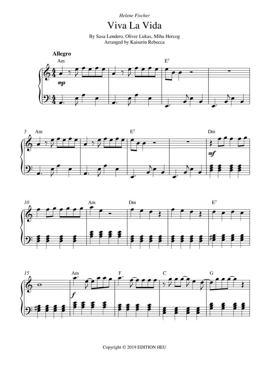 Viva La Vida (arr. Kaiserin Rebecca)