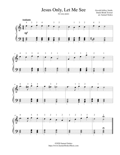 Jesus Only, Let Me See - for easy piano (arr. Samuel Stokes)