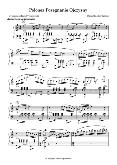 Polonez "Pozegnanie Ojczyzny" (arr. Kamil Topaczewski)