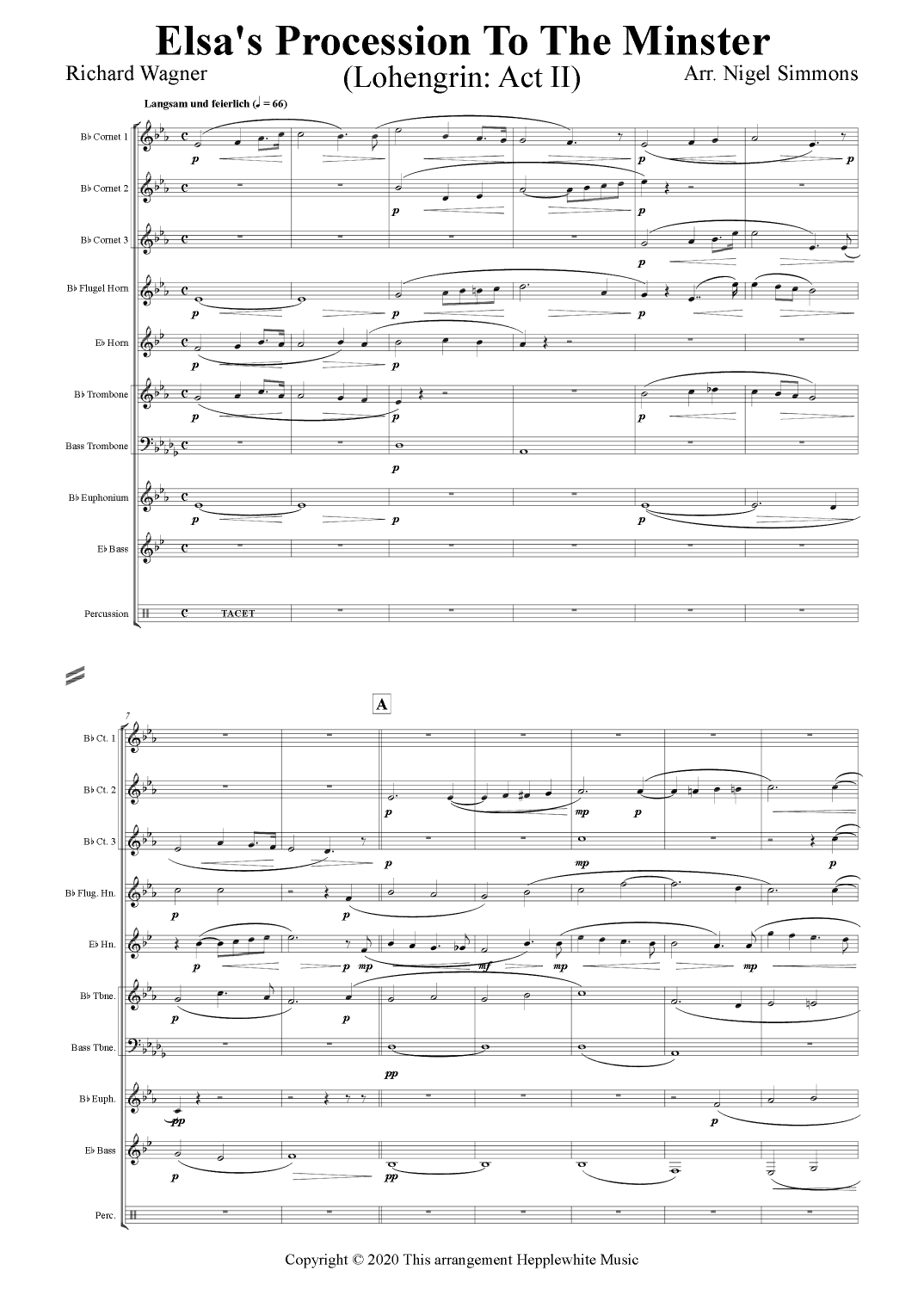 Elsa's Procession To The Minster (Lohengrin) (arr. Nigel Simmons)