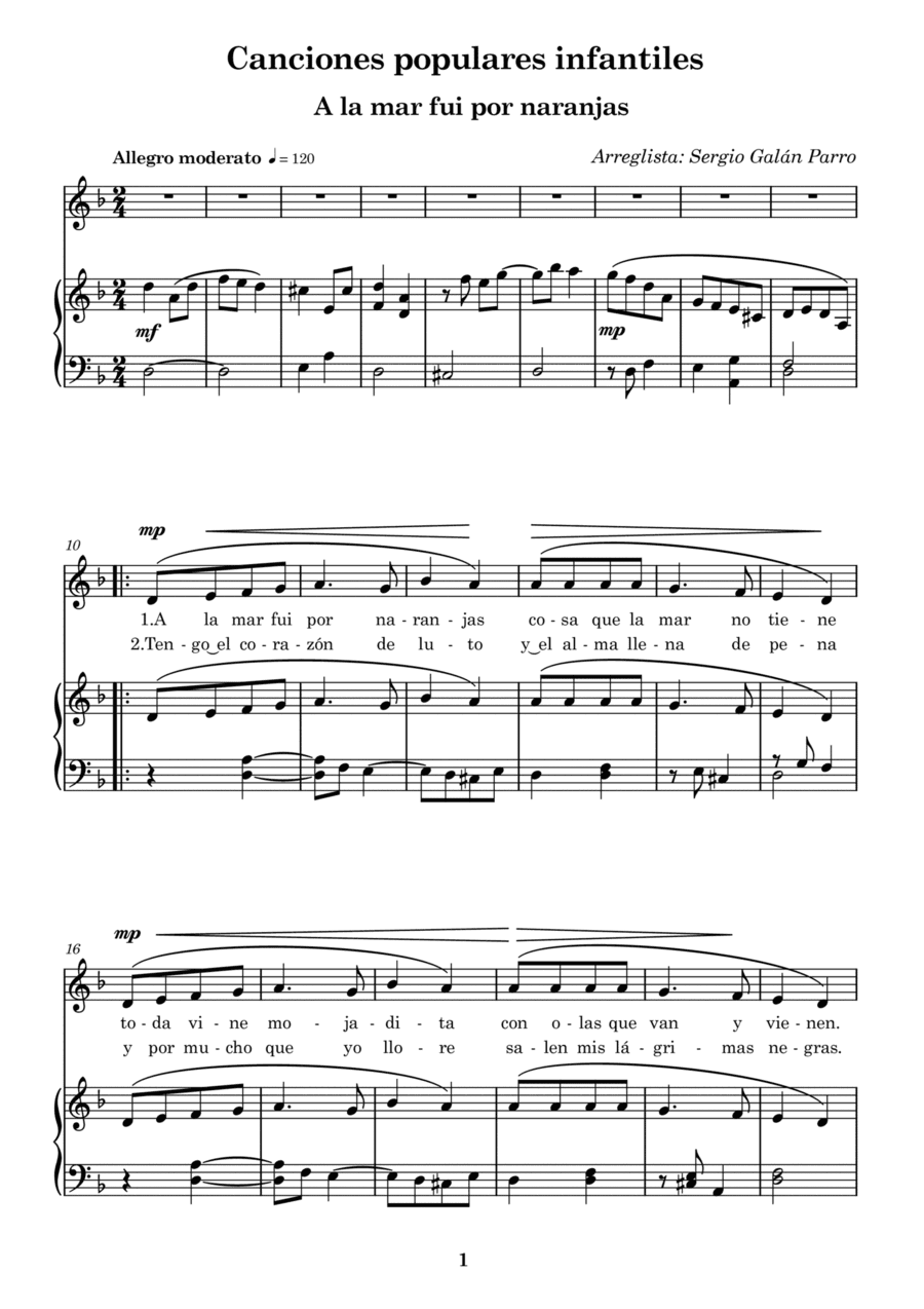 A la mar fui por naranjas (arr. Sergio Galan Parro)