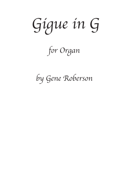 Gigue in G  for Organ