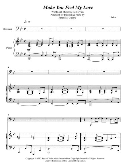 Make You Feel My Love (arr. James M. Guthrie)