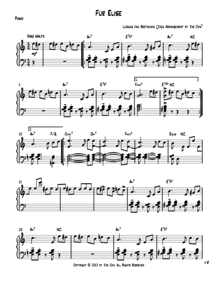 Für Elise (arr. Joe Cox)