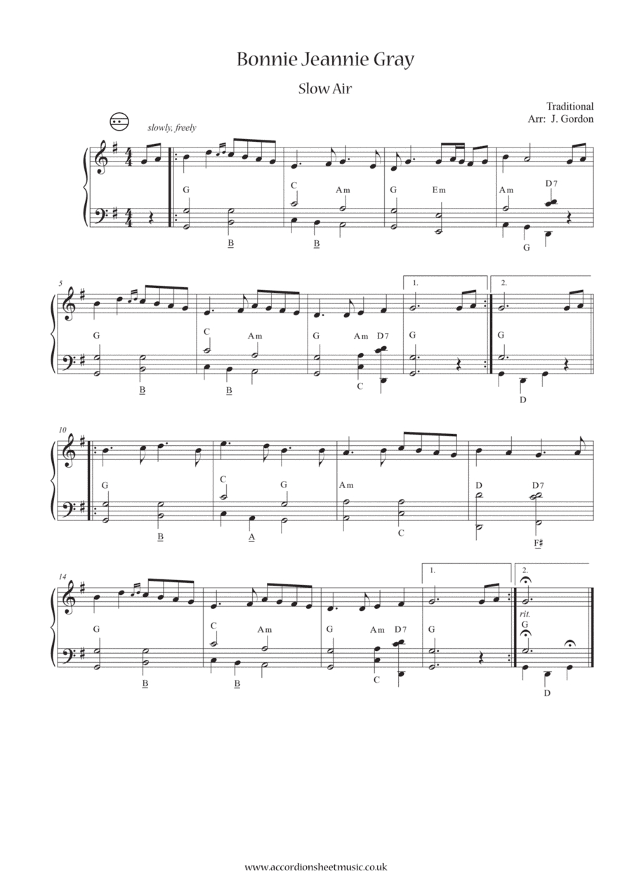 Bonnie Jeannie Gray (arr. Julia Gordon)