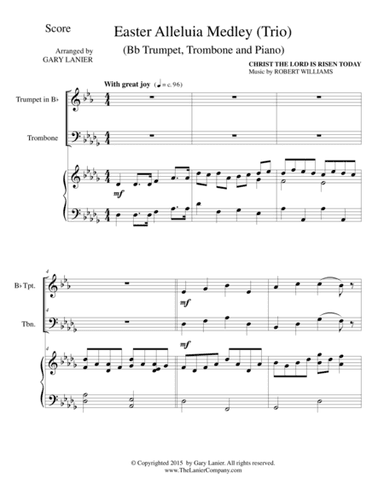 EASTER ALLELUIA MEDLEY (Trio – Bb Trumpet, Trombone/Piano) Score and Parts (arr. Gary Lanier)