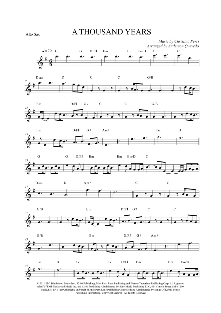 A Thousand Years (arr. Anderson Quevedo)