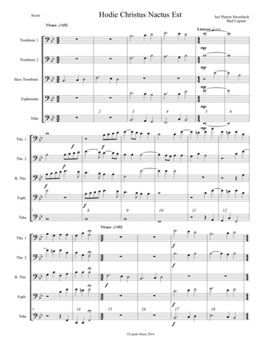 Low Brass Hodie Christus Natus Est (arr. Bud Caputo)