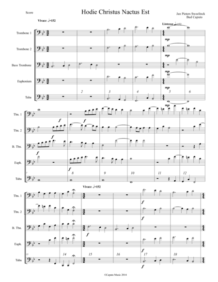 Low Brass Hodie Christus Natus Est (arr. Bud Caputo)