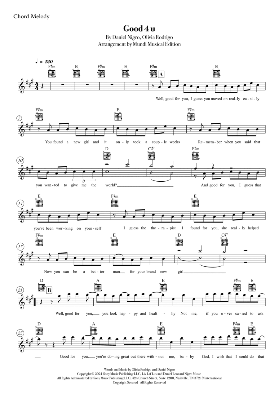 Good 4 U (arr. Mundi Musical Edition)
