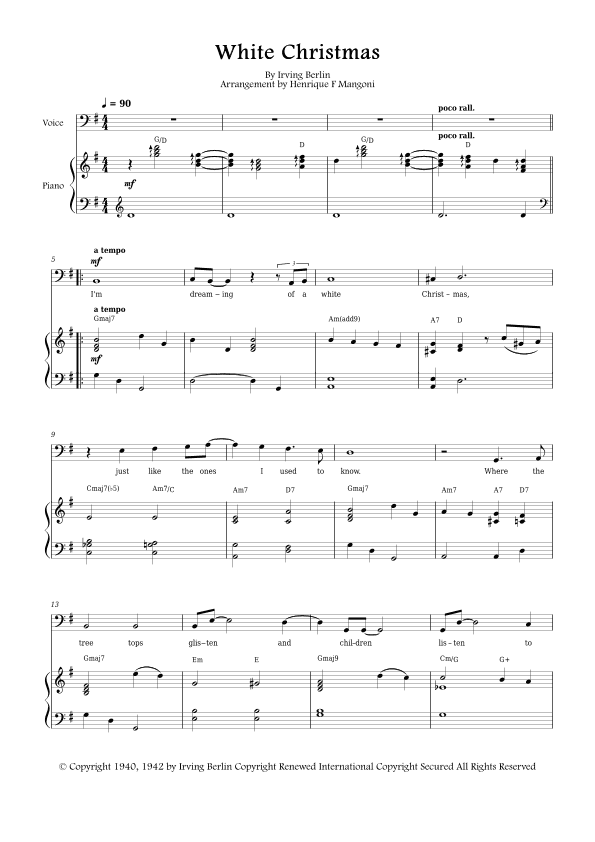 White Christmas (arr. Henrique F Mangoni)