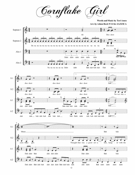 Cornflake Girl (arr. Adam Bock)