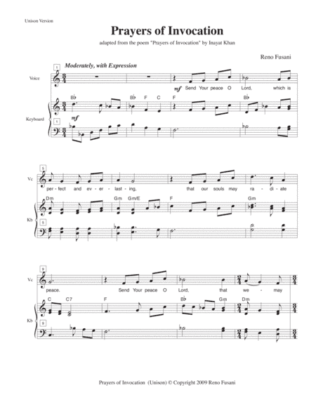 Prayers of Invocation (unison version)