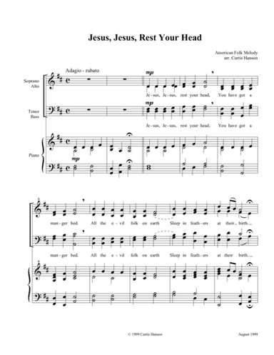 Jesus, Jesus, Rest Your Head (SATB) (arr. Curtis Hanson)