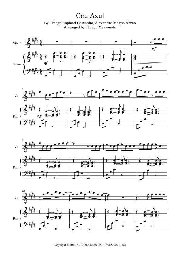 Ceu Azul (arr. Thiago Marconato)