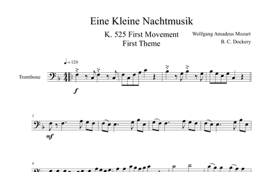 Eine Kleine Nachtmusik (A Little Night Music) for Trombone Solo (arr. B. C. Dockery)