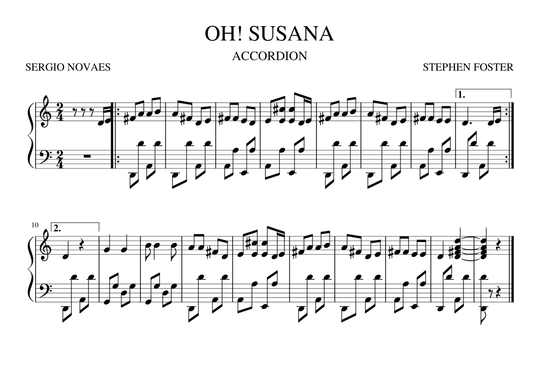 OH ! SUSANA (arr. SERGIO NOVAES)