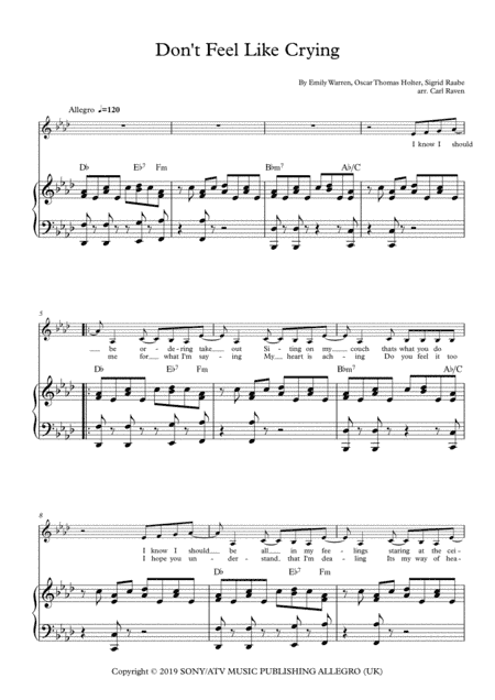 Don't Feel Like Crying (arr. Carl Raven)