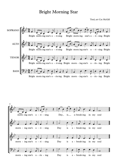 Bright Morning Star (beautiful spiritual arranged for a cappella community choir) (arr. Cat McGill)