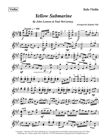 Yellow Submarine (arr. Stefanie Fife)