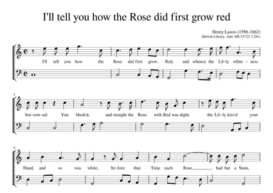 I'll tell you how the rose did first grow red (arr. Early Music Scores)