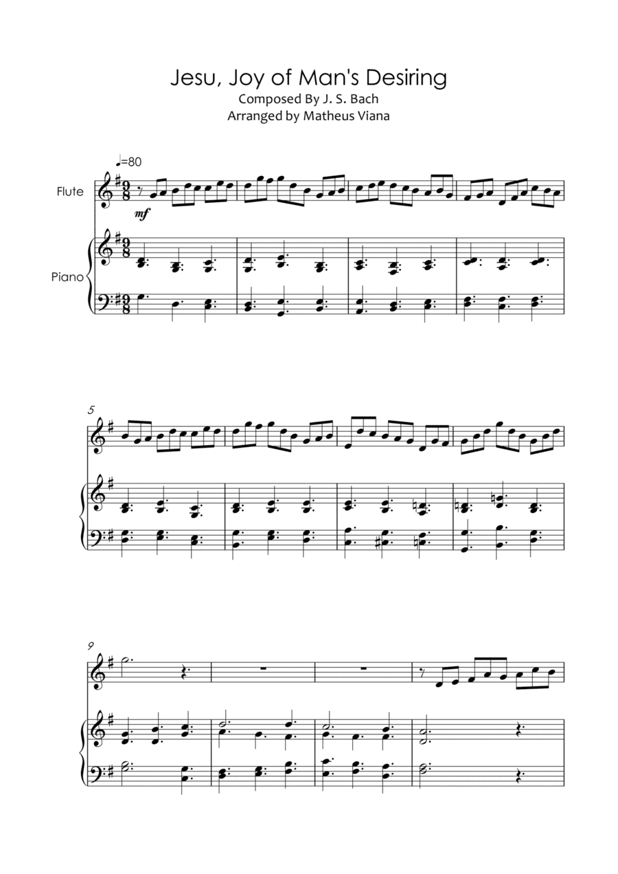 Jesu, Joy of Man's Desiring - Flute and Piano (arr. Matheus Viana)