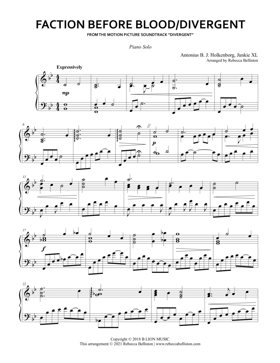 Faction Before Blood (arr. Rebecca Belliston)