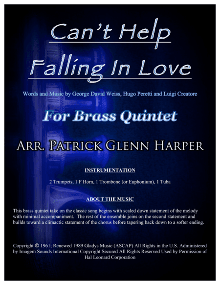 Can't Help Falling In Love (arr. Patrick Glenn Harper)