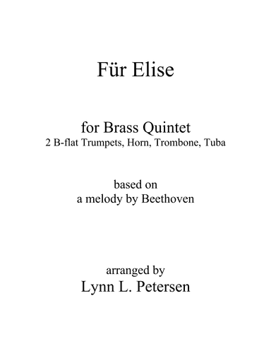 Für Elise for brass quintet (arr. Lynn L. Petersen)