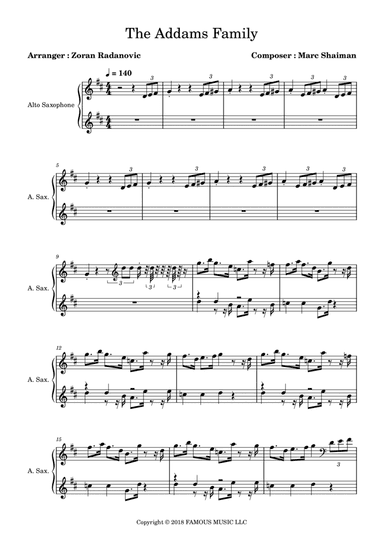 The Addams Family - Score (arr. Zoran Radanovic)