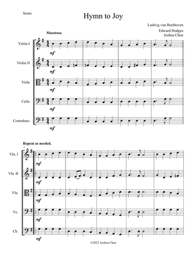Hymn to Joy (arr. JMJ Arrangements)
