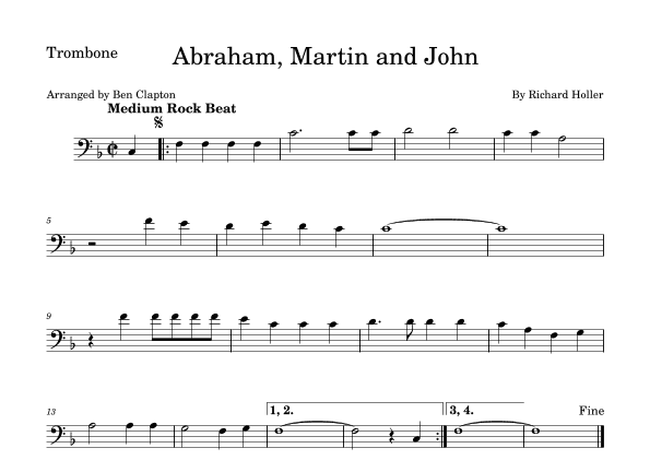 Abraham, Martin And John (arr. Ben Clapton)