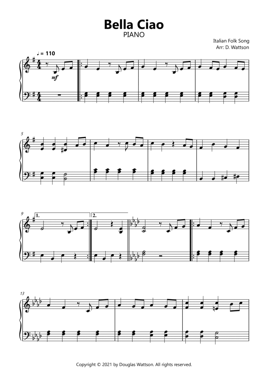 Bella Ciao (arr. Douglas Wattson)