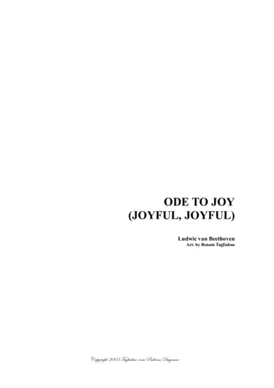 ODE TO JOY (JOYFULL, JOYFULL) - Beethoven - Arr. for Piano/Organ (arr. Renato Tagliabue)