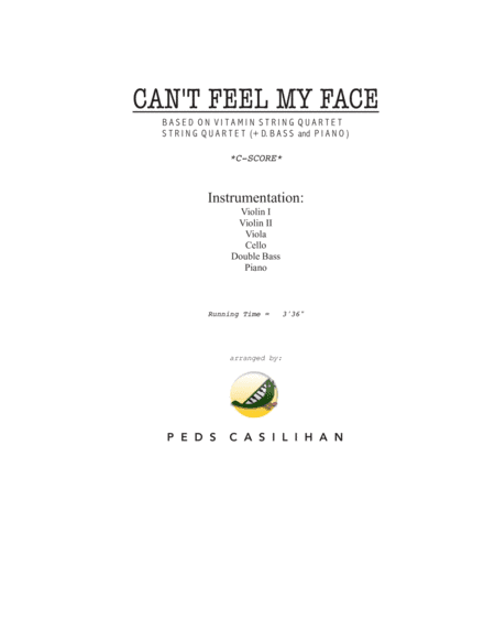 Can't Feel My Face (arr. Pedreel's Music, Vitamin String Quartet)