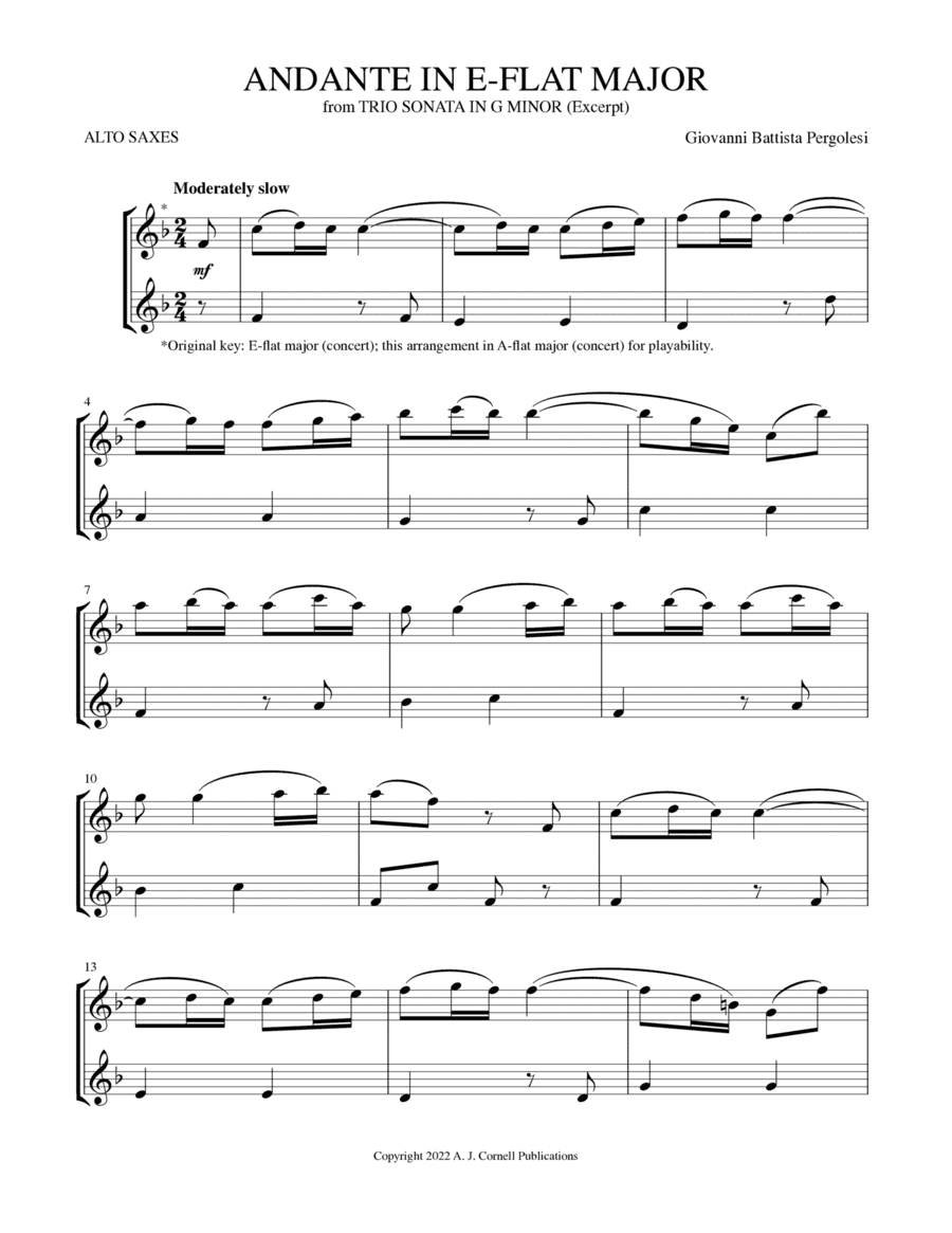 Andante in E-flat Major (from Trio Sonata in G Minor) (arr. Mark Phillips)