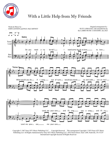 With A Little Help From My Friends (arr. Suzy Lobaugh & the LABBS Music Category)