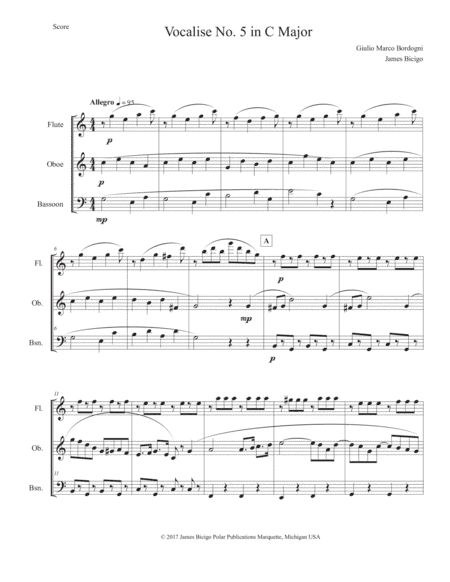 Voalise No. 5 in C Major (arr. James Bicigo)