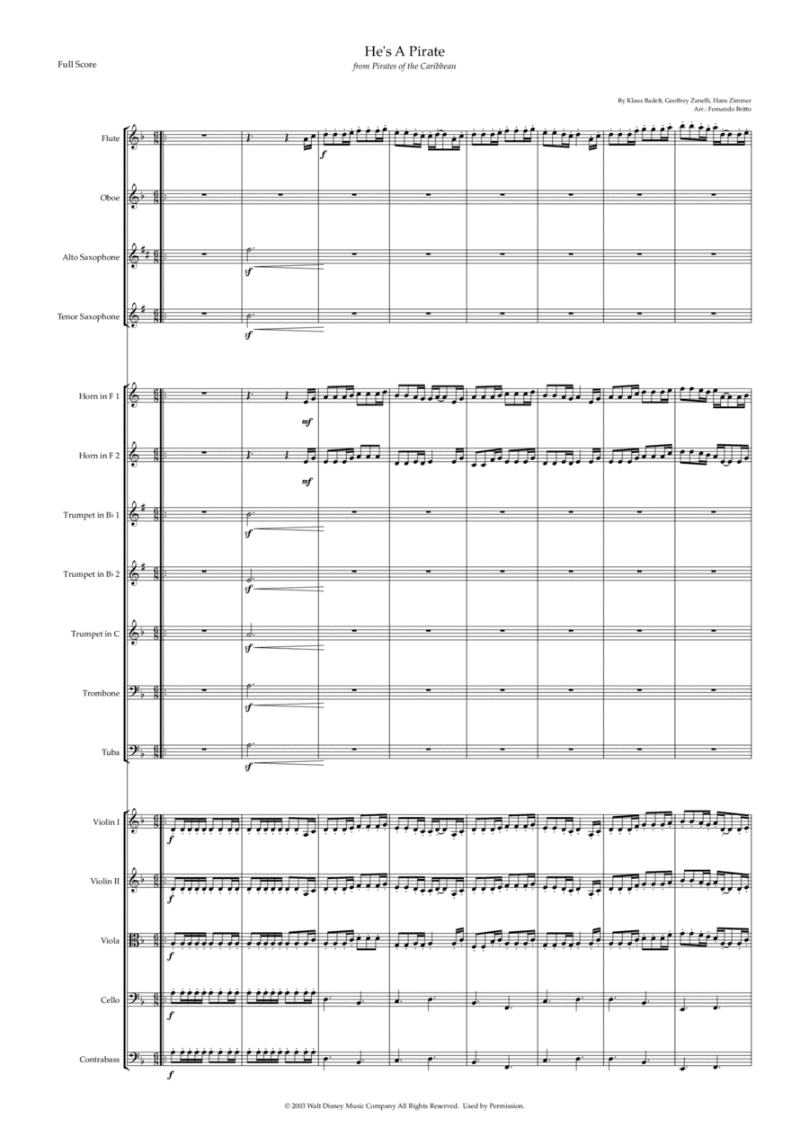 He's A Pirate (arr. Fernando Britto)